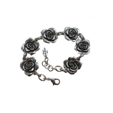 Bracelet rose métal argenté